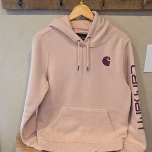 Women's Midweight Carhartt Blush Pink Hoodie Size Med 8/10